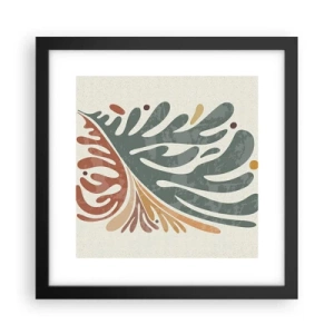 Poster in einem schwarzem Rahmen - Mehrfarbiges Blatt - 30x30 cm