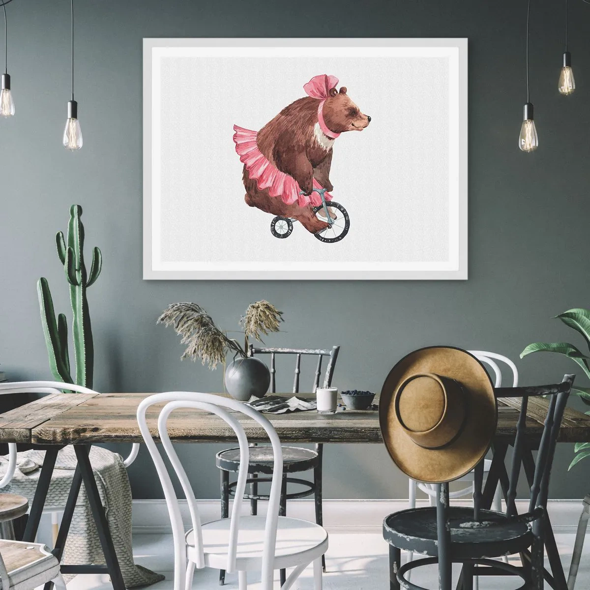 Poster in einem weißen Rahmen - Was für ein Affentheater! - 40x30 cm