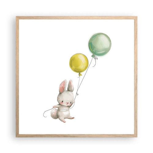 Poster in einem Rahmen aus heller Eiche - Ich werde auch fliegen! - 60x60 cm