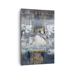 Bild auf Leinwand - Leinwandbild - Abstrakte Komposition in kühlen Tönen - 80x120cm - Wie auf Eis, wie nach Dezember - Moderne Wanddekoration für Wohnzimmer und Schlafzimmer ARTTOR