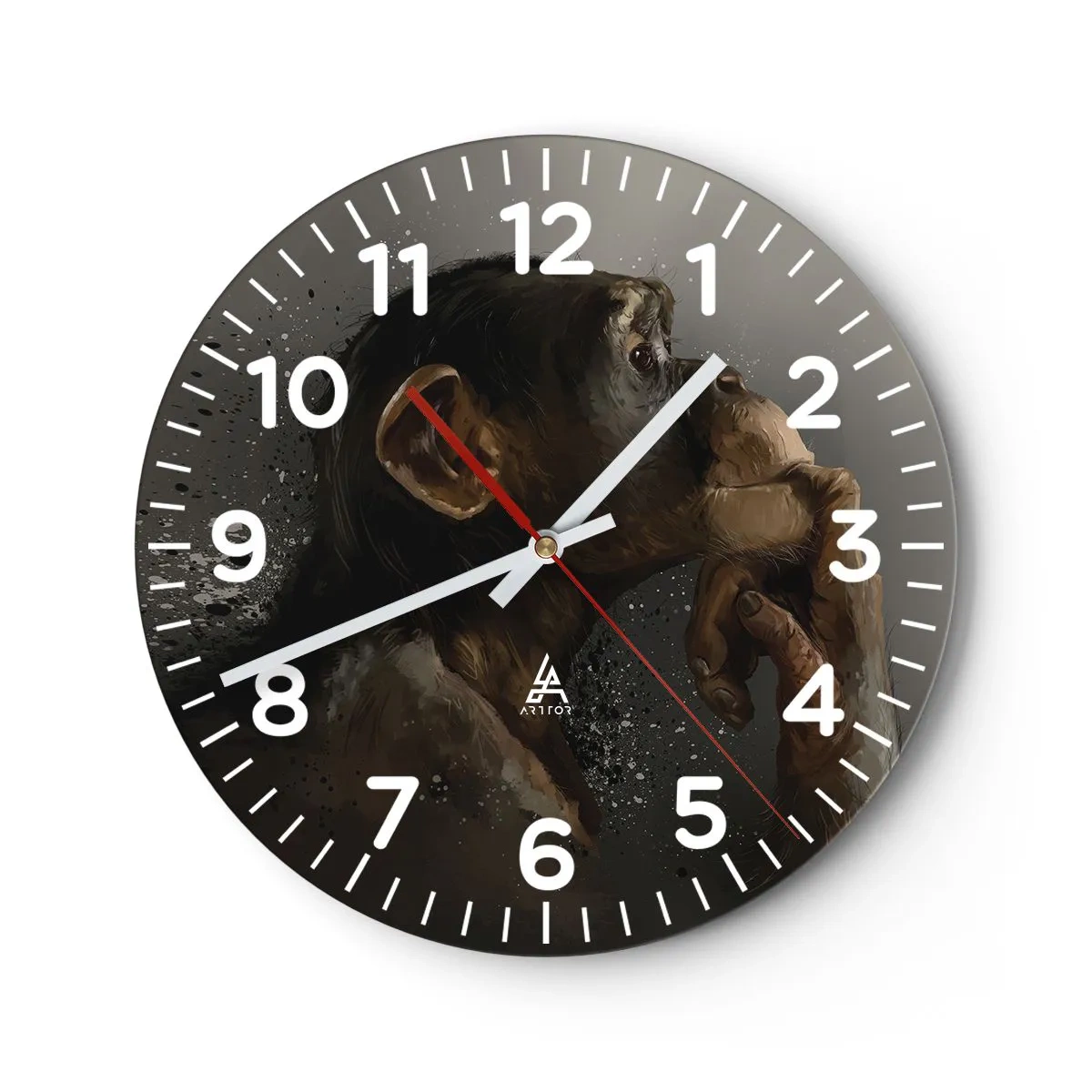 Wanduhr - Glasuhr - Sicherlich ein Denker - 40x40 cm