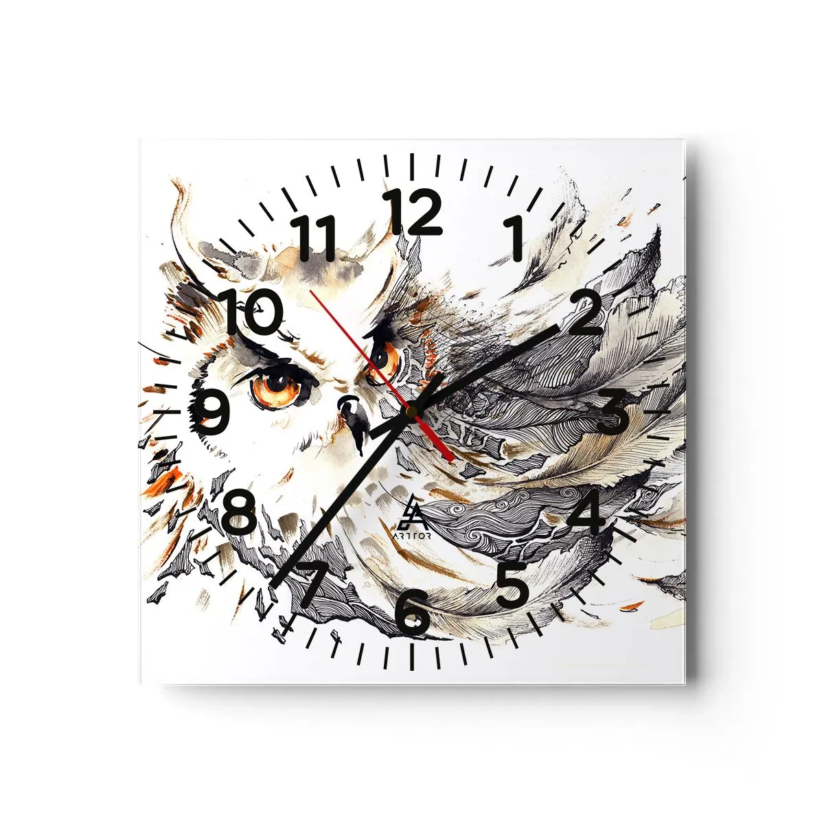 Wanduhr - Glasuhr - Sie kam aus der Welt der Magie - 30x30 cm