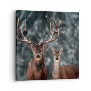 Bild auf Leinwand - Leinwandbild - Herr des Waldes mit seiner Frau - 40x40 cm