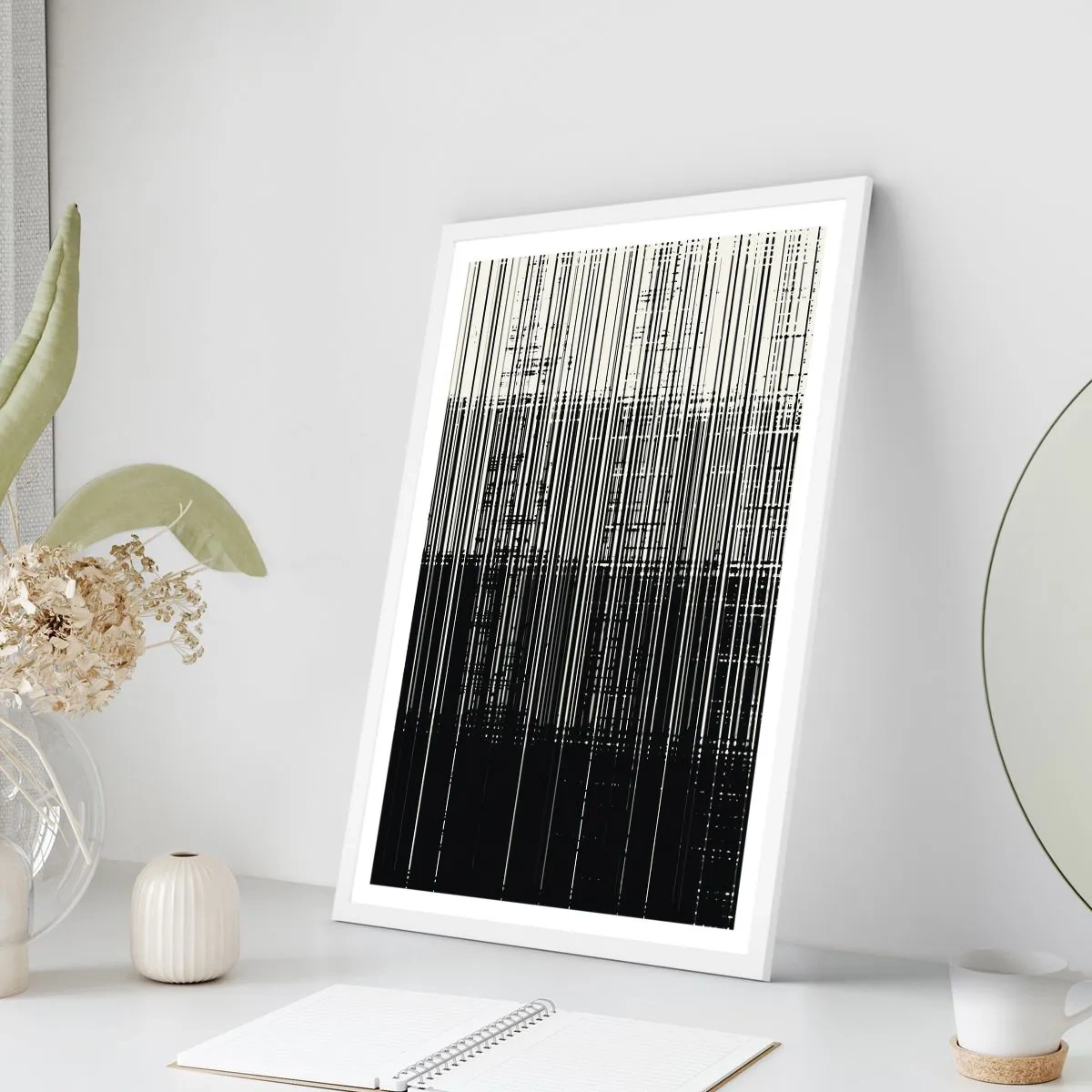 Poster in einem weißen Rahmen - Wellen und Vibrationen - 70x100 cm