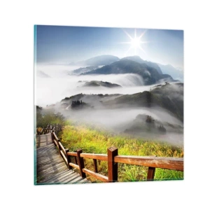 Glasbild - Bild auf glas - Gewebt aus Lichtschein und Nebel - 40x40 cm