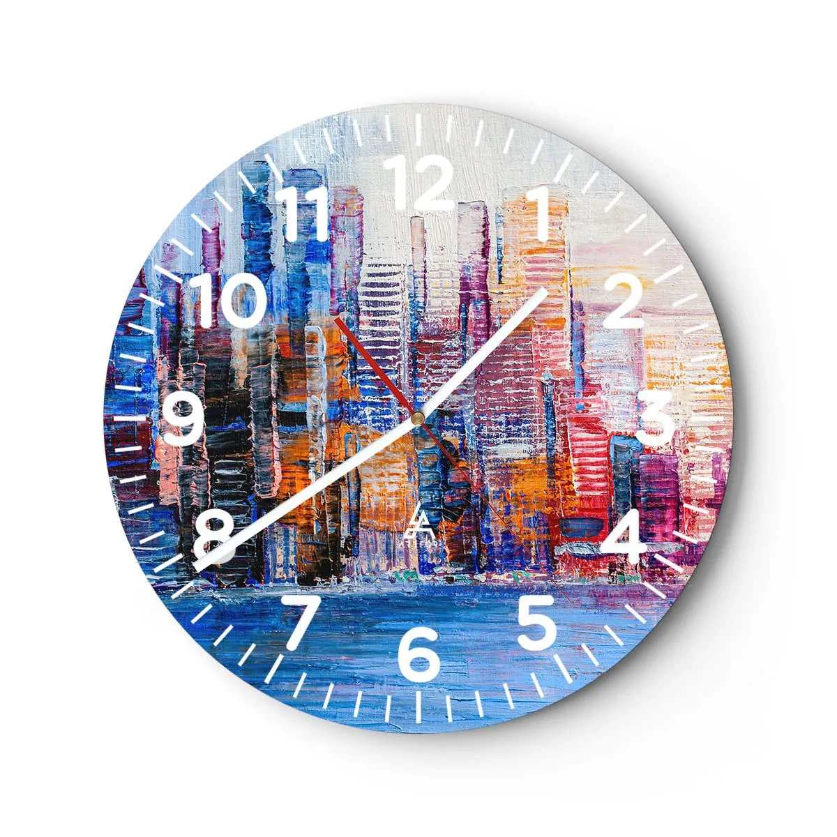 Wanduhr - Glasuhr - Fröhliche Metropole - 30x30 cm