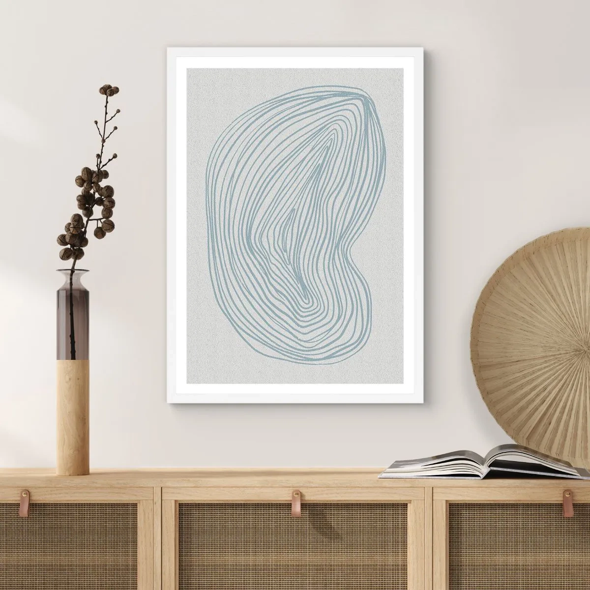 Poster in einem weißen Rahmen - Das Lächeln der Wassertropfen - 50x70 cm