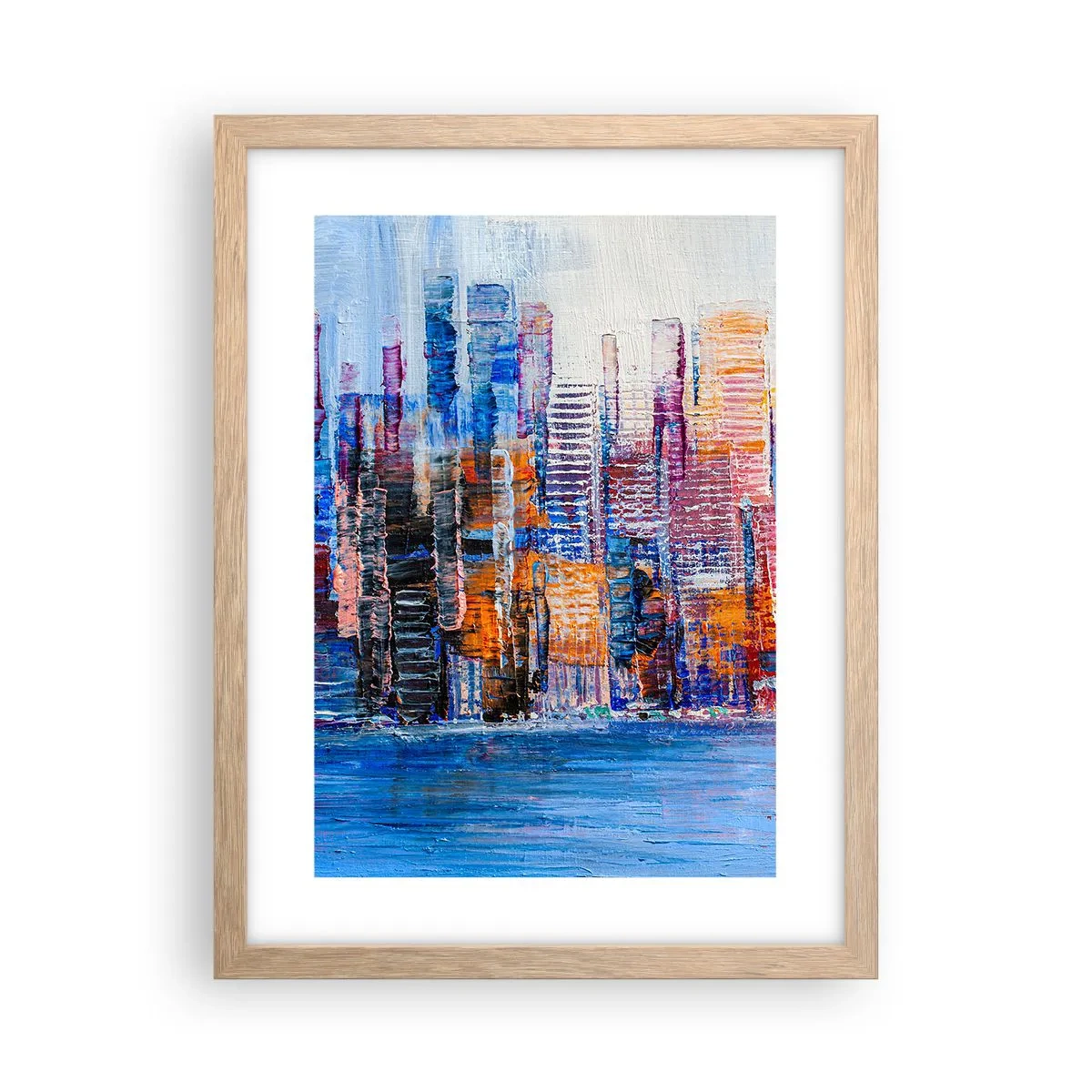 Poster in einem Rahmen aus heller Eiche - Fröhliche Metropole - 30x40 cm