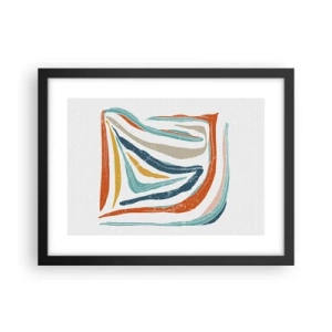 Poster in einem schwarzem Rahmen - Abstraktion mit einem freundlichen Lächeln - 40x30 cm