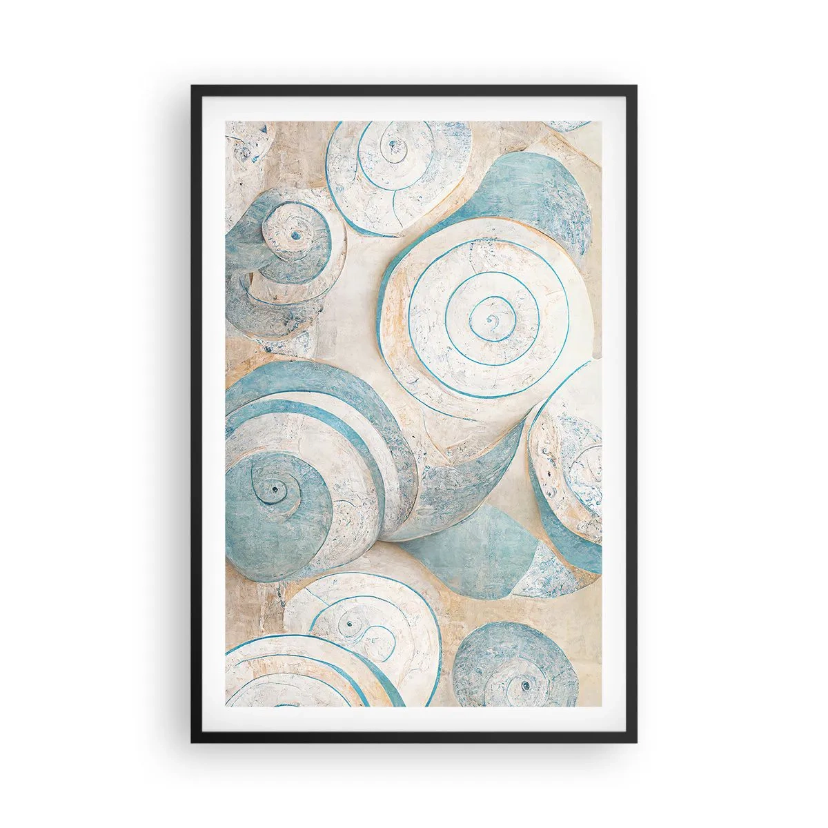 Poster in einem schwarzem Rahmen - Was verbirgt sich in der Muschel? - 61x91 cm