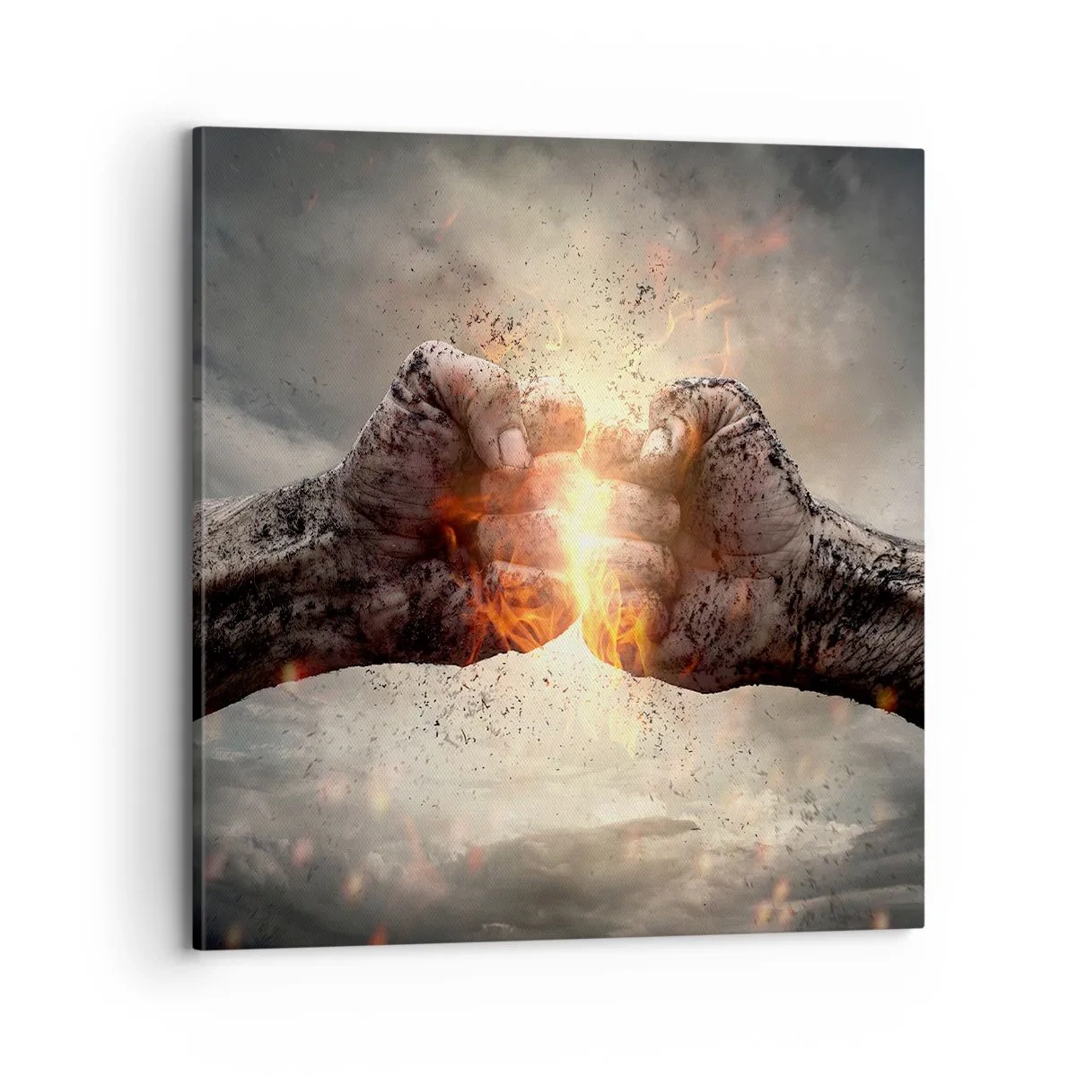 Bild auf Leinwand - Leinwandbild - Steh auf für einen Kampf - 70x70 cm