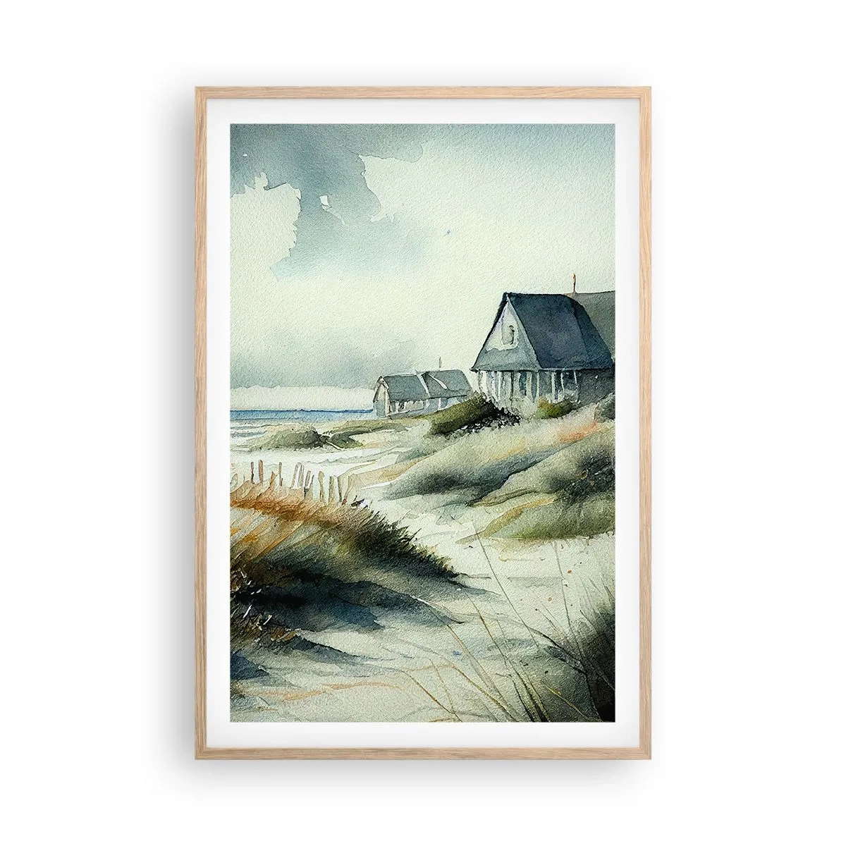 Poster in einem Rahmen aus heller Eiche - Abseits vom Trubel - 61x91 cm