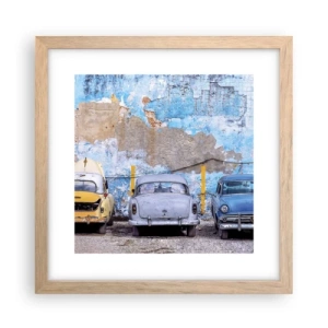 Poster in einem Rahmen aus heller Eiche - Treffen der Veteranen - 30x30 cm