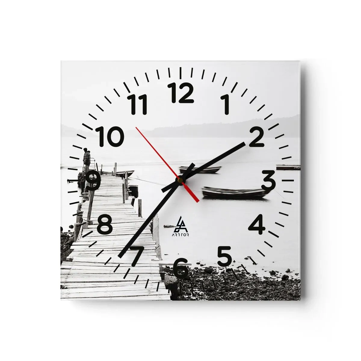Wanduhr - Glasuhr - Ruhig und sauber über dem Wasser - 40x40 cm