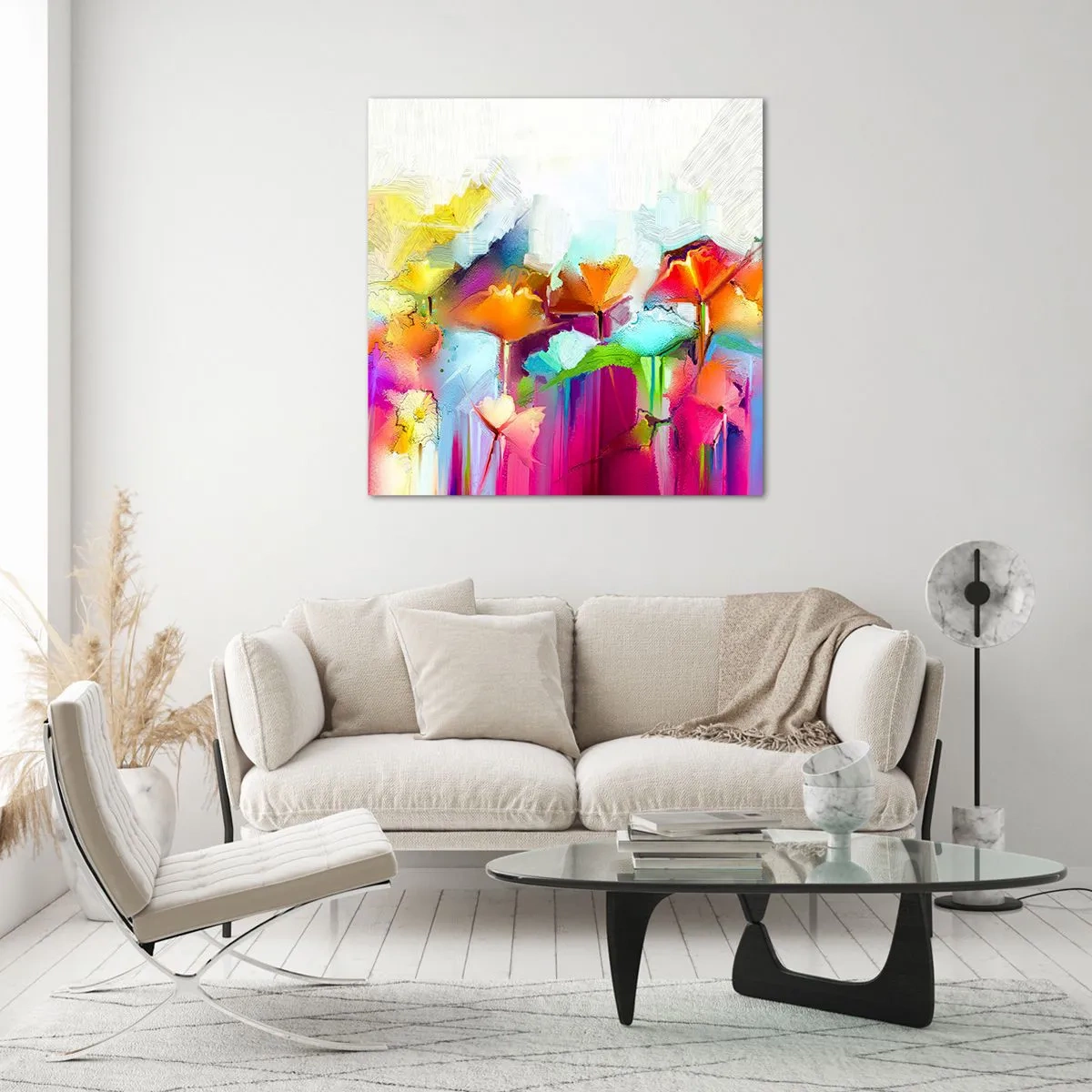 Glasbild - Bild auf glas - Der Regenbogen ist aufgeblüht - 50x50 cm