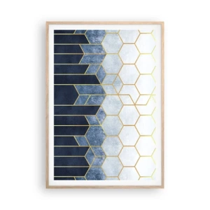 Poster in einem Rahmen aus heller Eiche - Komposition im synkopischen Rhythmus - 70x100 cm