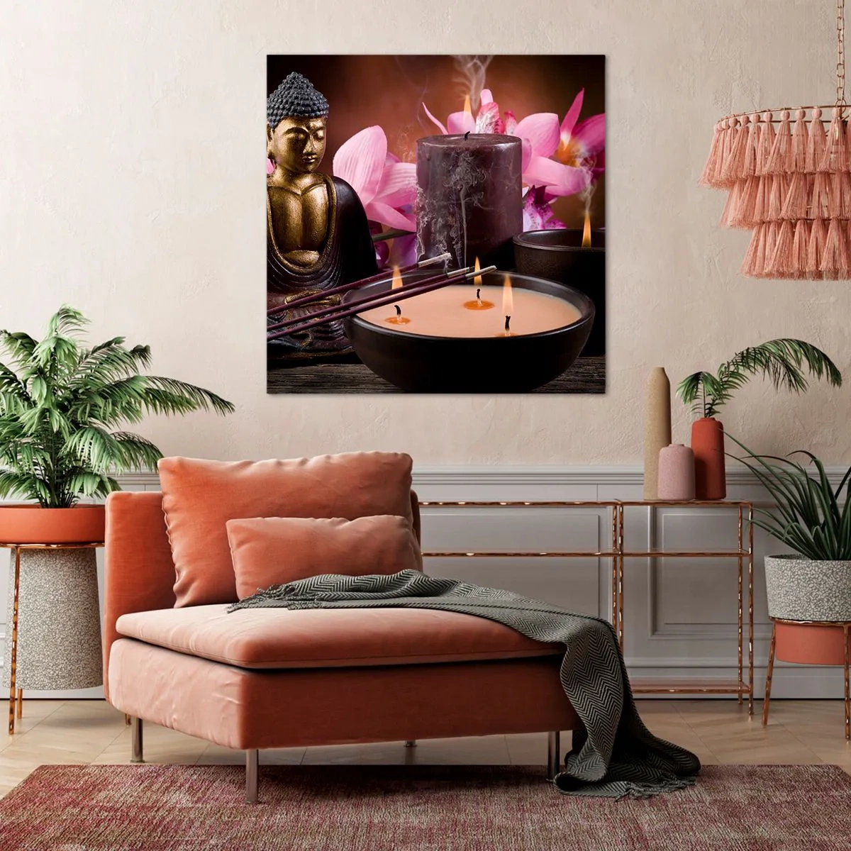 Bild auf Leinwand - Leinwandbild - Den Geist frei machen, den Körper beruhigen - 40x40 cm