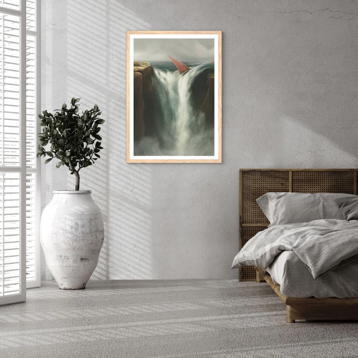 Poster in einem Rahmen aus heller Eiche - Warnung des Lebens - 30x40 cm