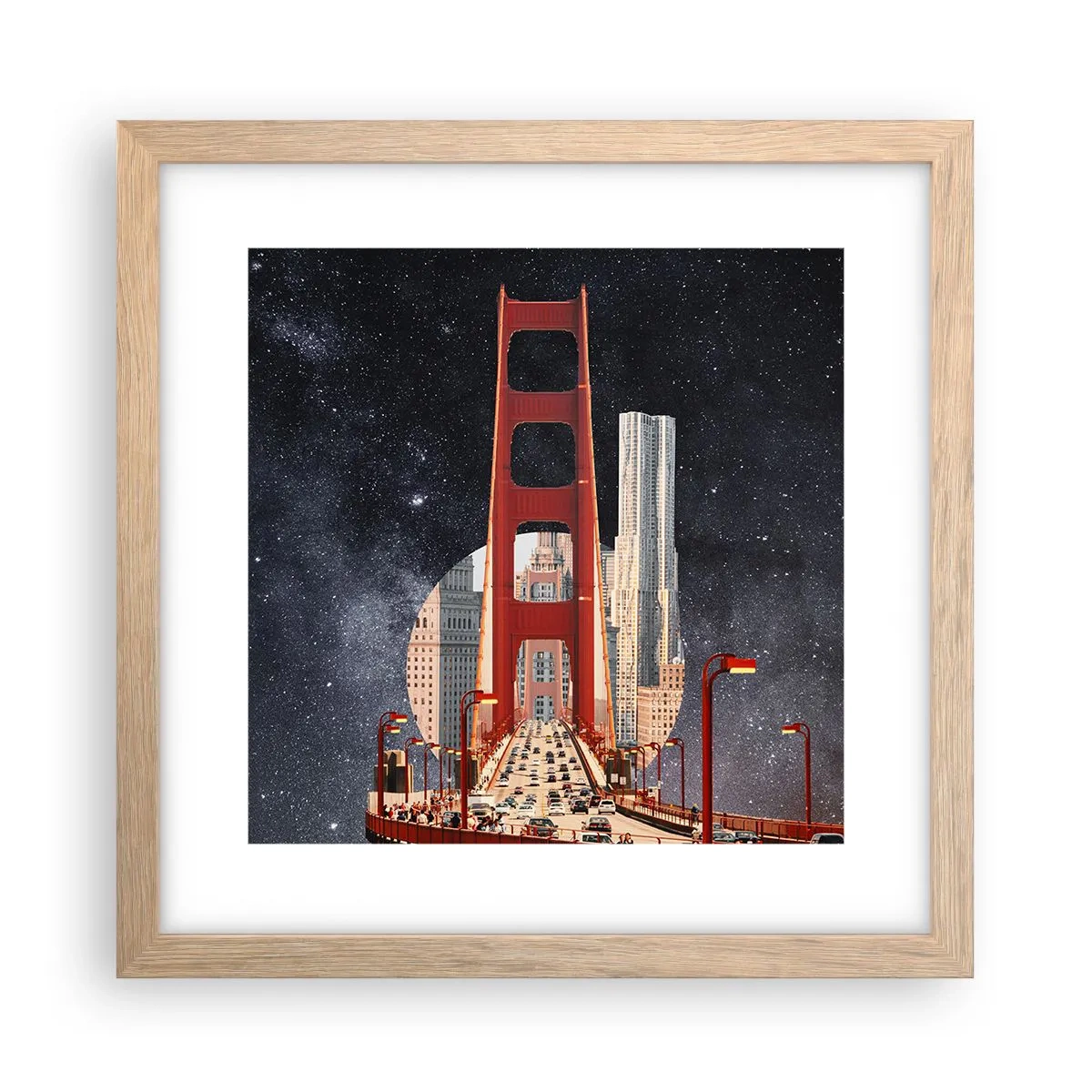 Poster in einem Rahmen aus heller Eiche - Immer im Mittelpunkt - 30x30 cm