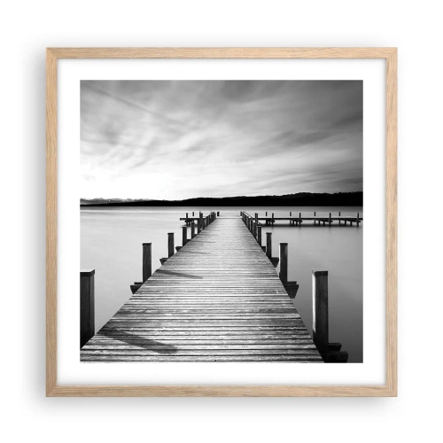 Poster in einem Rahmen aus heller Eiche - An der Wasserstelle - Ruhe - 50x50 cm