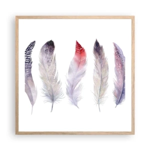 Poster in einem Rahmen aus heller Eiche - Zart wie mehrfarbiger Nebel - 60x60 cm
