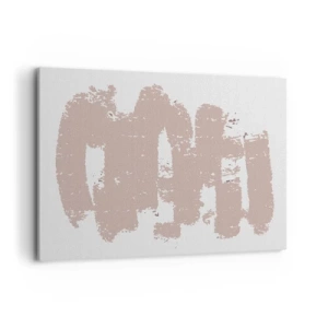 Bild auf Leinwand - Leinwandbild - Zartrosa Formen auf hellem Hintergrund - 100x70cm - Abstraktion in zartem Rosa - Moderne Wanddekoration für Wohnzimmer und Schlafzimmer ARTTOR