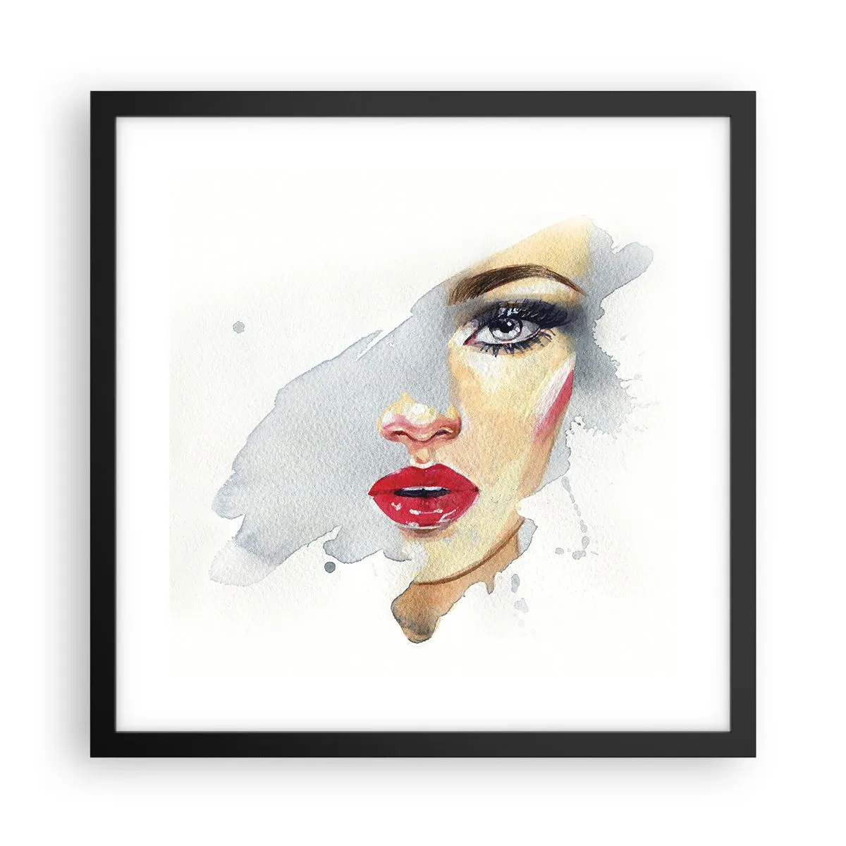 Poster in einem schwarzem Rahmen - Abspiegeln in einem Wassertropfen - 40x40 cm