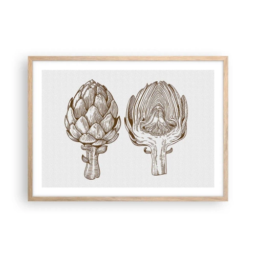 Poster in einem Rahmen aus heller Eiche - Anatomie-Lektion - 70x50 cm