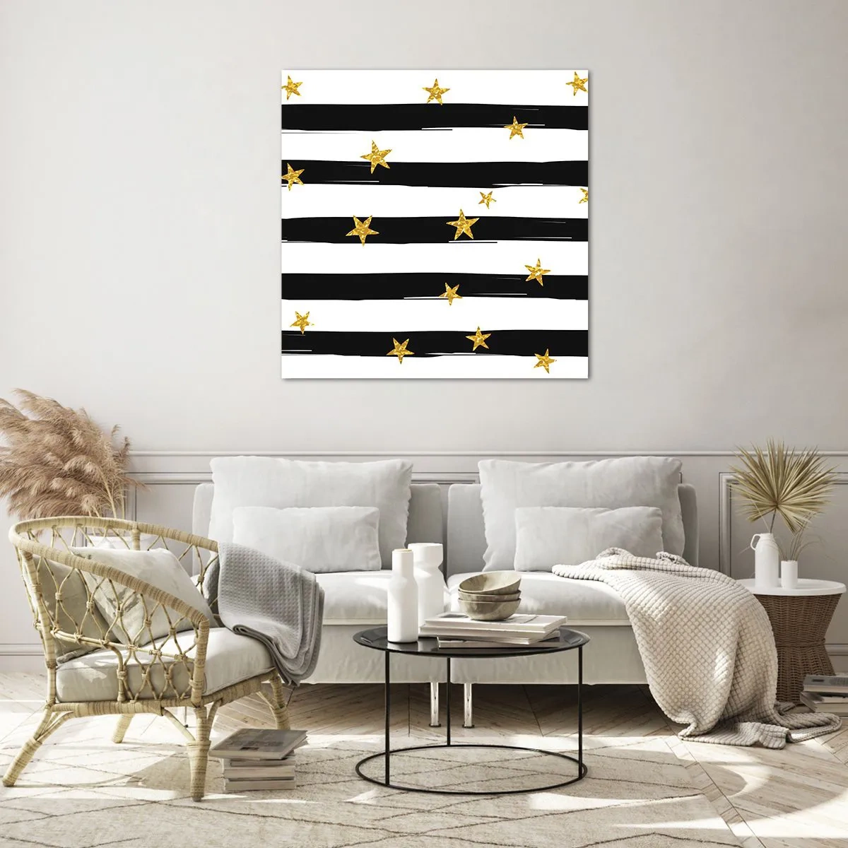 Glasbild - Bild auf glas - Wir wurden alle unter einem glücklichen Stern geboren - 70x70 cm