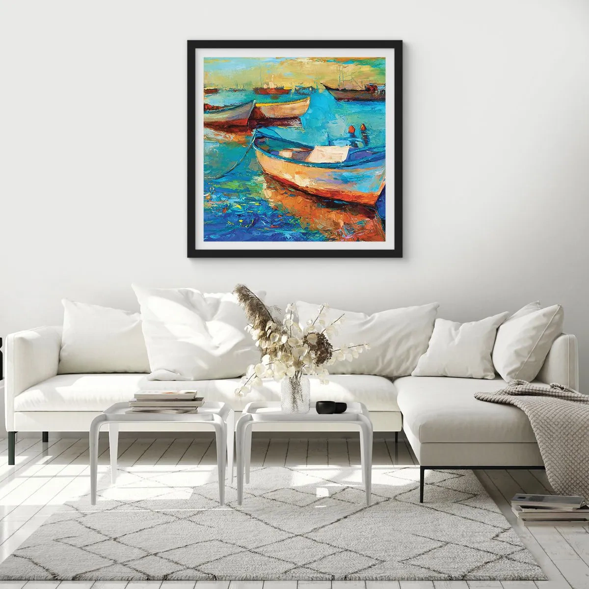 Poster in einem schwarzem Rahmen - In der südlichen Bucht - 50x50 cm