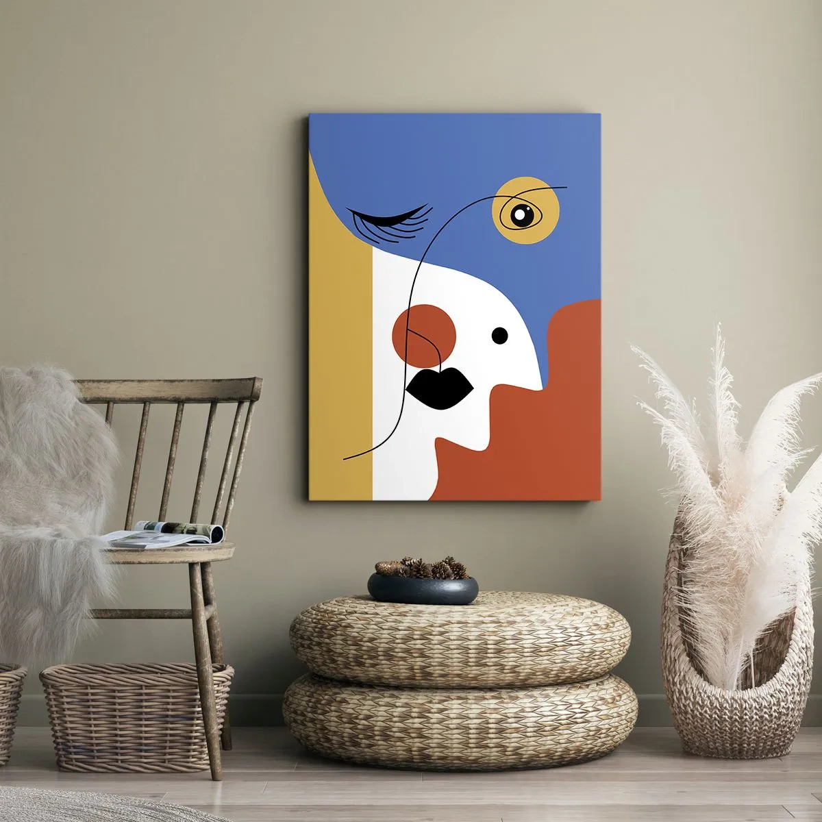 Bild auf Leinwand - Leinwandbild - Dekonstruiertes Porträt - 45x80 cm