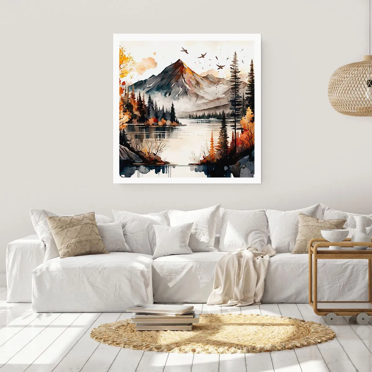 Poster - Goldener Herbst in den Bergen - 40x40 cm