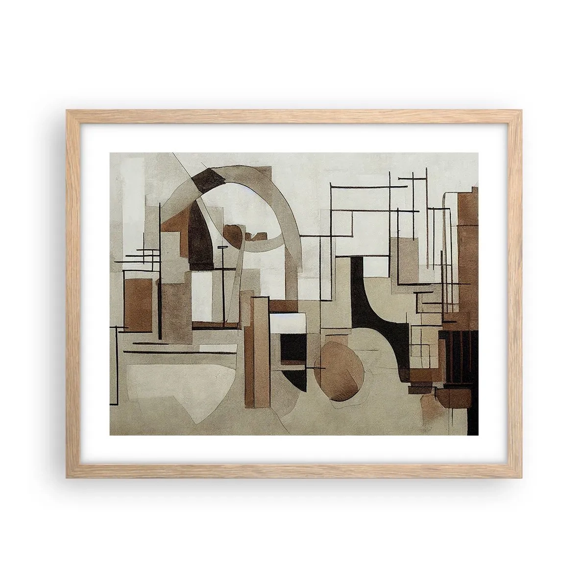 Poster in einem Rahmen aus heller Eiche - Stadtbild 2.0 - 50x40 cm