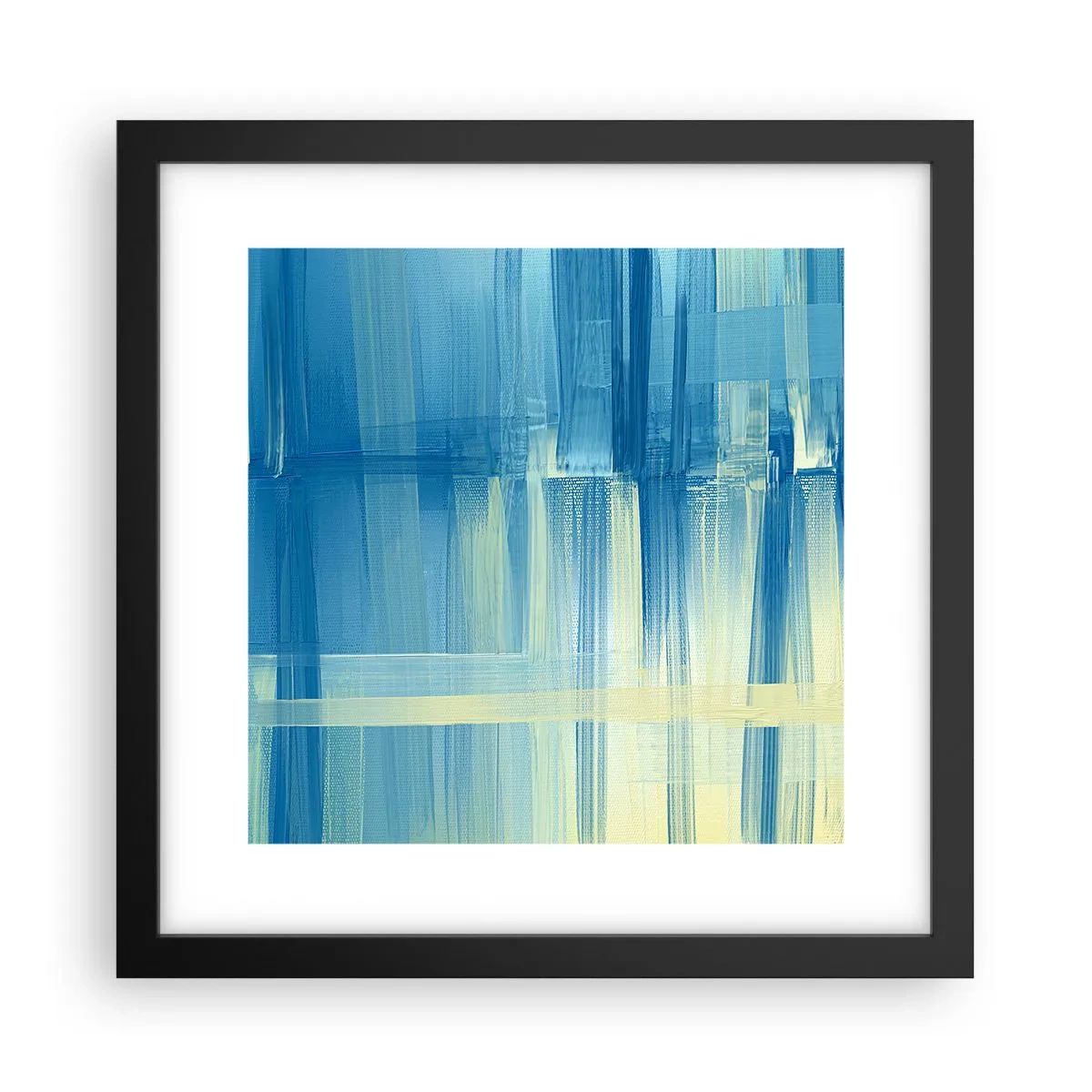Poster in einem schwarzem Rahmen - Komposition in Türkis - 30x30 cm