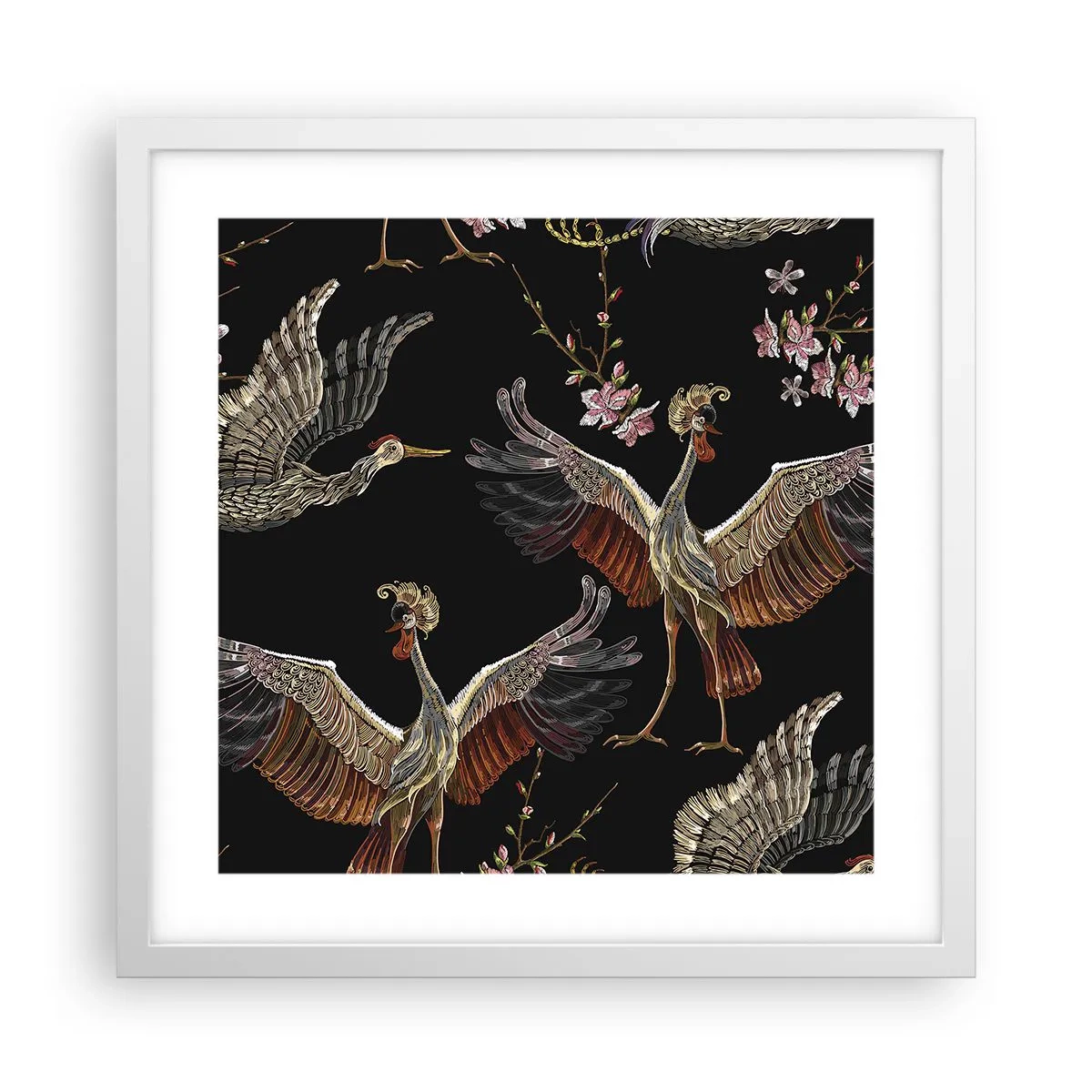 Poster in einem weißen Rahmen - Märchenvogel - 40x40 cm