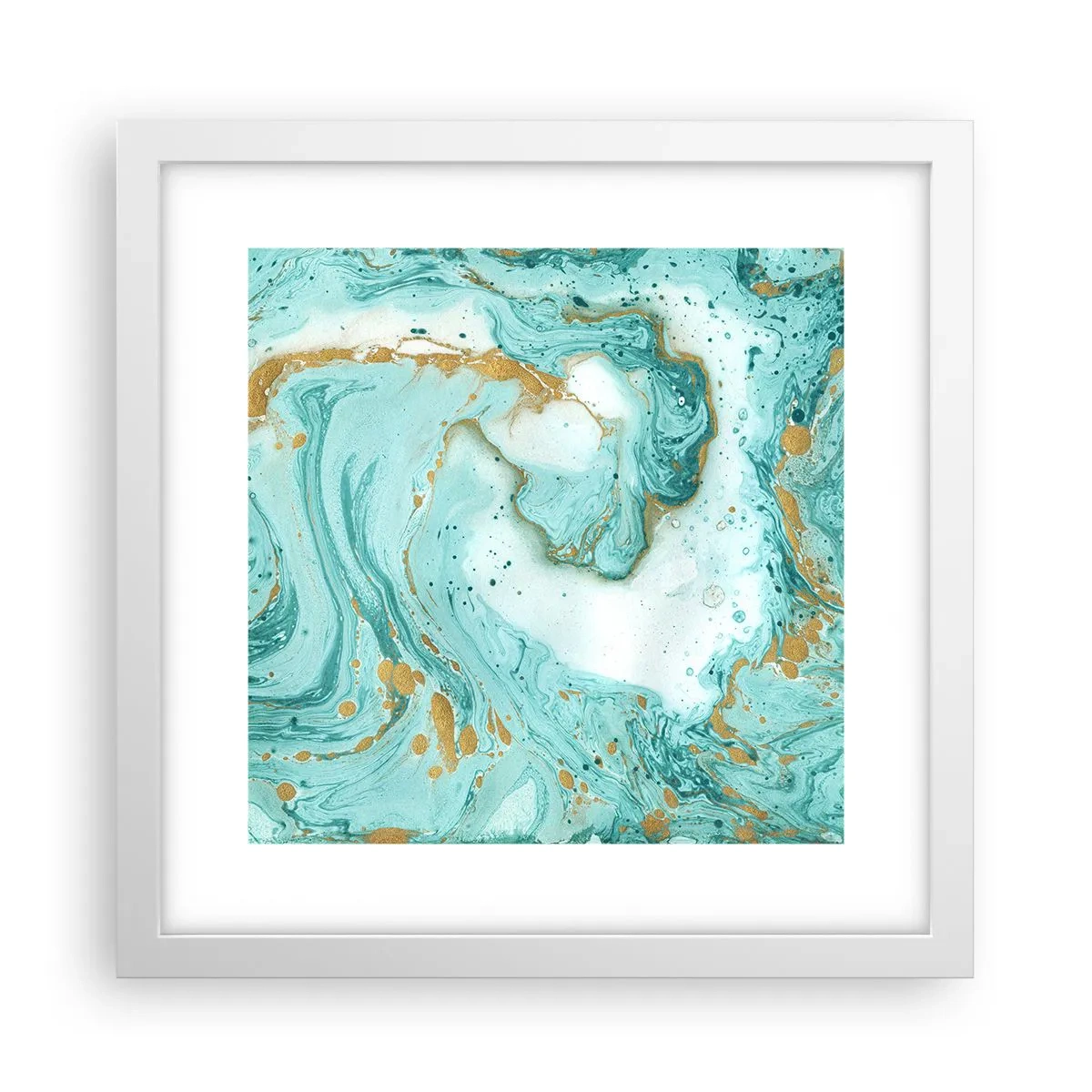 Poster in einem weißen Rahmen - Unter der großen Welle der Edo-Ära - 30x30 cm