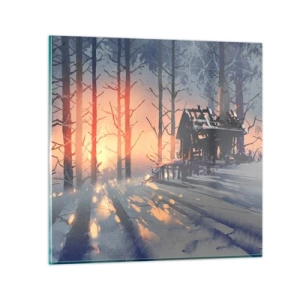 Glasbild - Bild auf glas - Hier sieht nur die Sonne rein - 30x30 cm