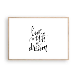 Poster in einem Rahmen aus heller Eiche - Na sicher - 100x70 cm