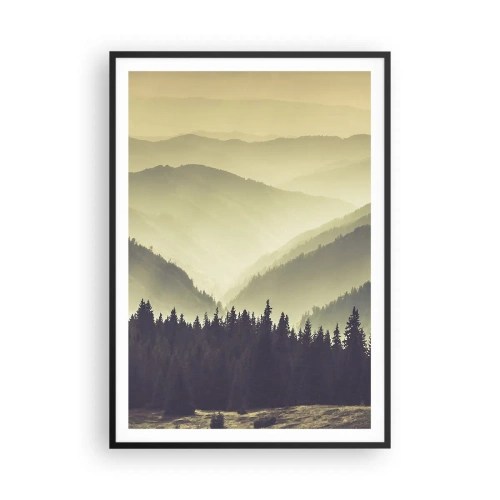 Poster in einem schwarzem Rahmen - Hinter den sieben Bergen ... - 70x100 cm