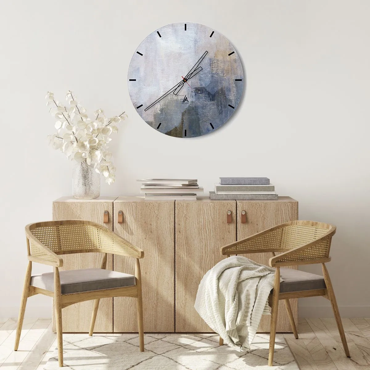 Wanduhr - Glasuhr - Farbtöne und Akkorde - 30x30 cm