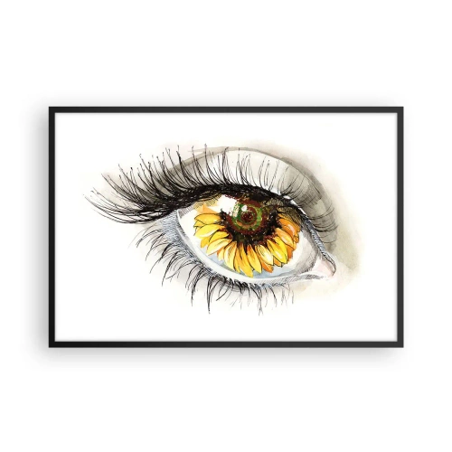 Poster in einem schwarzem Rahmen - Ein Look so heiß wie der Sommer - 91x61 cm