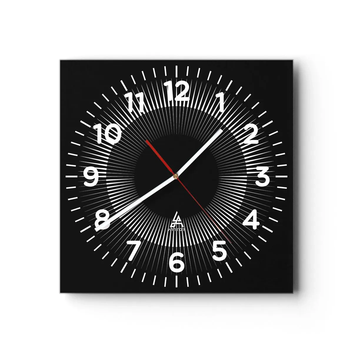 Wanduhr - Glasuhr - Schwarze Sonne - 30x30 cm