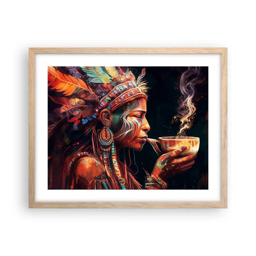 Poster in einem Rahmen aus heller Eiche - Magisches Ritual - 50x40 cm