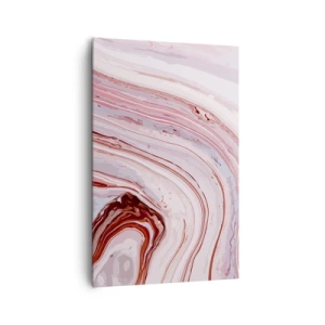 Bild auf Leinwand - Leinwandbild - Abstraktes Muster in Rosa und Weiß - 80x120cm - Geradeaus, dann rechts runter - Moderne Wanddekoration für Wohnzimmer und Schlafzimmer ARTTOR