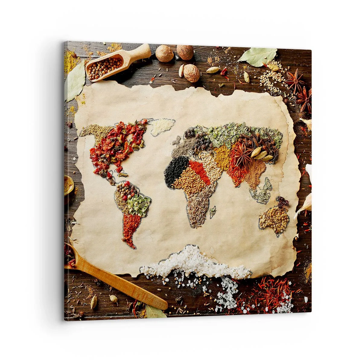 Bild auf Leinwand - Leinwandbild - Alle Aromen der Welt - 60x60 cm
