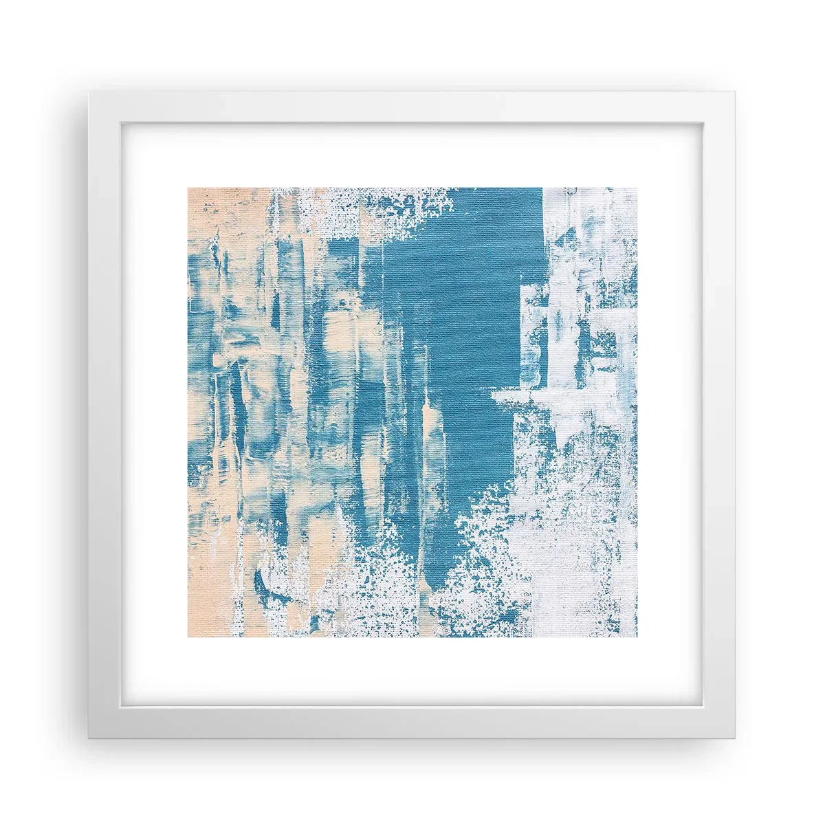 Poster in einem weißen Rahmen - Durch einen Eiszapfen - 30x30 cm