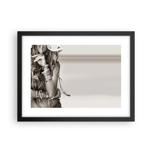 Poster in einem schwarzem Rahmen - Wieso ein Mädchen - 40x30 cm