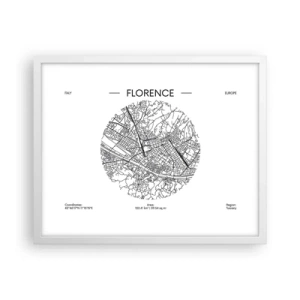 Poster in einem weißen Rahmen - Anatomie von Florenz - 50x40 cm
