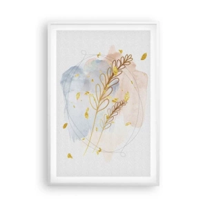 Poster in einem weißen Rahmen - Goldenr Hauch - 61x91 cm