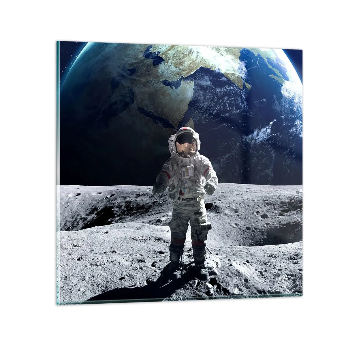 Glasbild - Bild auf glas - Grüße vom Mond - 70x70 cm